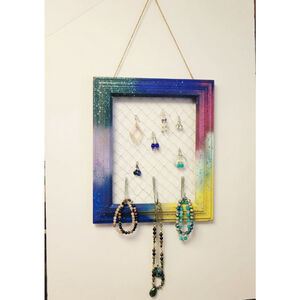 Upcycled Photo Frame Jewelry Organizer